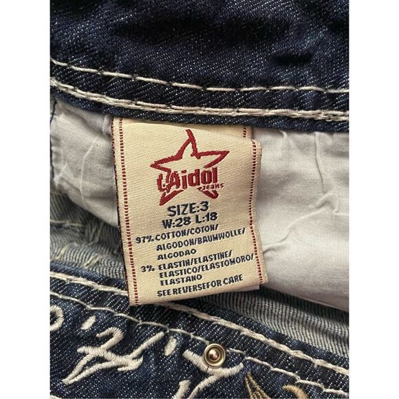 LA Idol Capri Jeans Rhinestone Embellished Cropped Women’s Junior’s Sz 3 - Picture 4 of 6